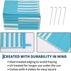 Garvee Waterproof Outdoor Rug 9x12, Checkered Foldable Plastic Straw Patio - Image 4