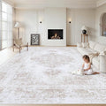 XLUEZ Area Rug 8x10 Living Room Rug, Machine Washable Vintage Distressed by XLUEZ