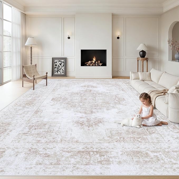 XLUEZ Area Rug 8x10 Living Room Rug, Machine Washable Vintage Distressed by XLUEZ