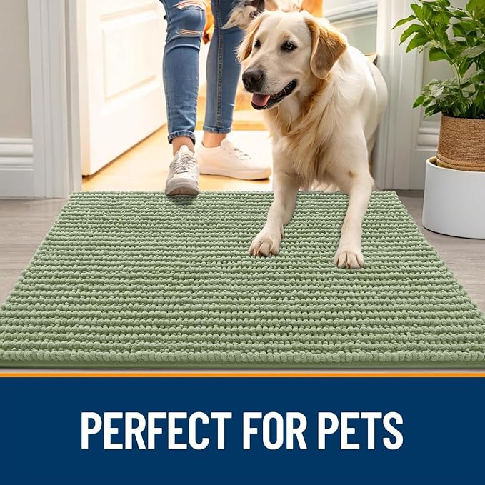 OLANLY Dog Door Mat for Muddy Paws 47x17, Ultra Absorbent Chenille Mud Doormat - Image 6