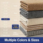 Dirt Trapping Door Mat 36x60, Taupe & White Faux Jute Entryway Rug | Low-Profile - Image 7