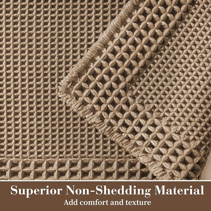 RESARE Waffle Bath Mat for Bathroom, Super Absorbent Bathroom Rugs Non Slip - Image 2