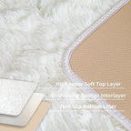 Fluffy 8x10 Large Area Rugs for Bedroom Living Room, Cream White Soft Washable - Image 4
