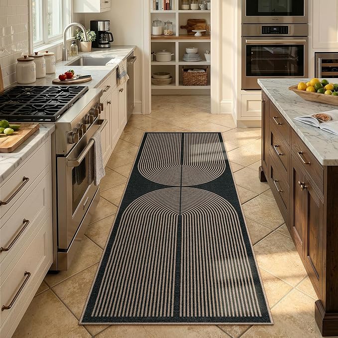 Lahome Enfys Modern Rainbow Hallway Runner Rug, 2x6 Washable Easy Jute Rugs - Image 6