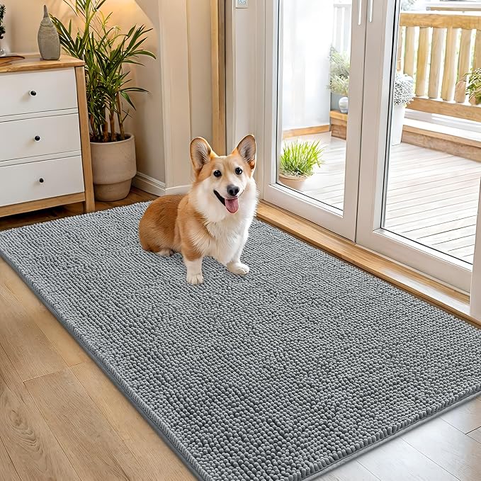 OLANLY Dog Door Mat for Muddy Paws 54x32, Absorbs Moisture and Dirt, Absorbent by OLANLY