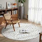 Miukiki Round Rugs 8ft Washable Moroccan Circle Rug by Miukiki