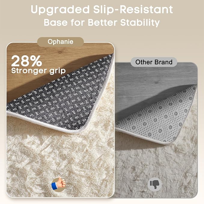 Ophanie Rugs for Living Room, Upgrade Non-Slip Fluffy Soft 5x8 Area Rug - Image 4