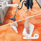 Mottling Orange Fluffy Rug Shag Area Rug, 2x4 Area Rugs - Image 3