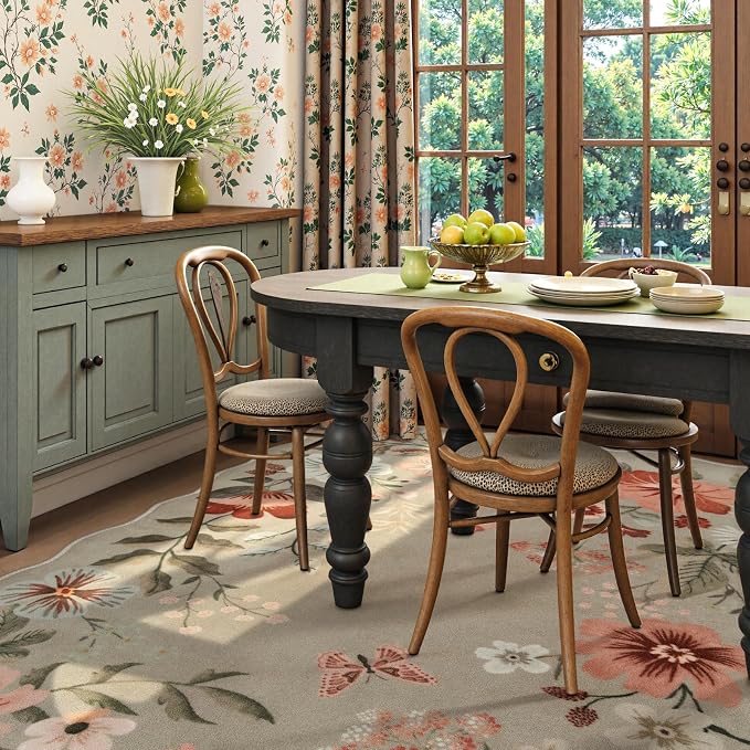 Lahome Floral Washable 6x9 Area Rugs, Soft Bedroom Rug - Image 2