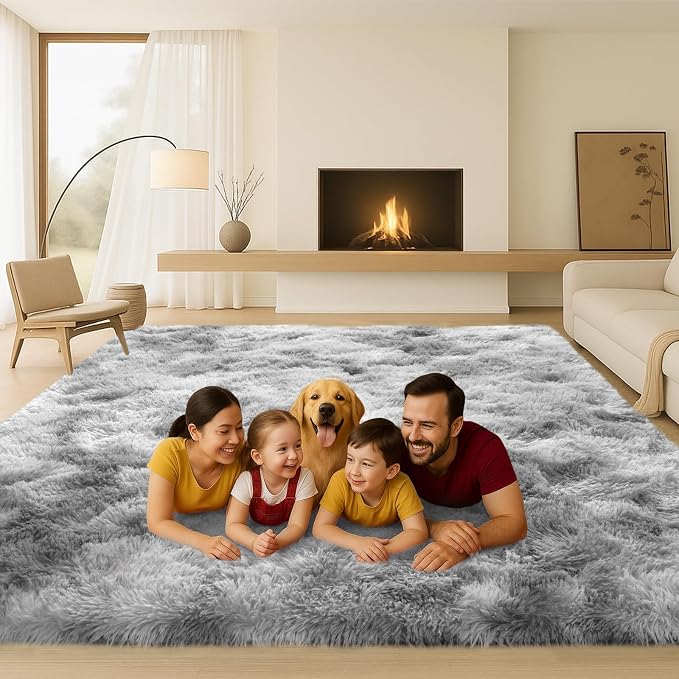 8x10 Area Rugs Living Room, Large Plush Fluffy Bedroom Carpet, Non-Slip - Image 3