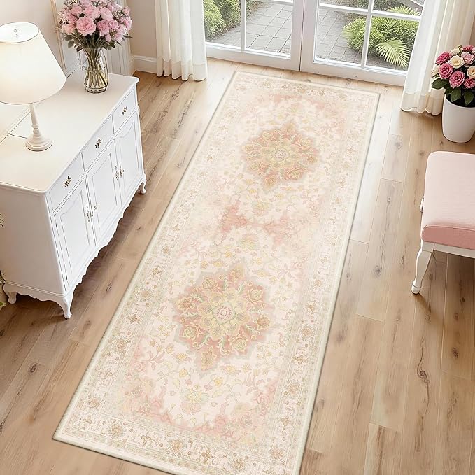 CAPALOCA Machine Washable Rugs Nursery Rug 2x6 Cute Girl Non Slip Low Pile by CAPALOCA