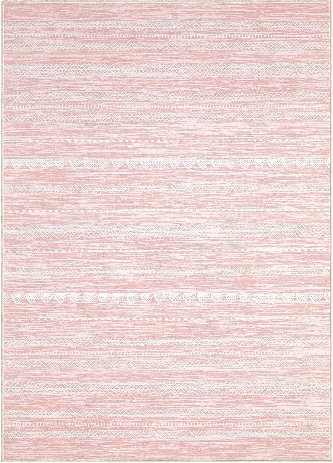 Nakagishi Pink Rugs for Bedroom Girls: 6x9 Washable Boho Large Neutral Cute - Image 9