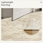 Soalmost 5x7 Area Rugs Brown Low Pile Indoor Washable Trendy Faded Style Floral - Image 7