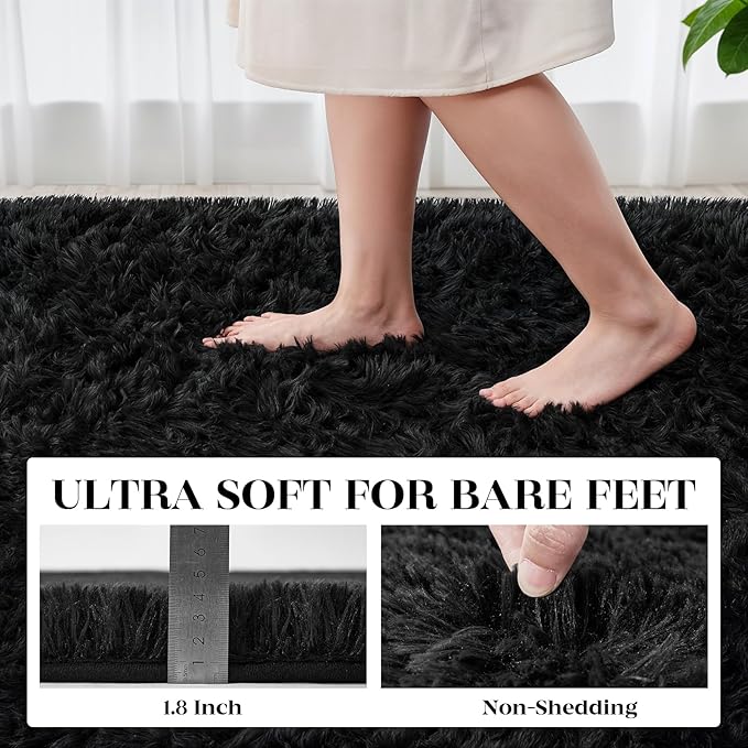 Area Rug for Living Room Bedroom: 5x7 Soft Fluffy Shag Rugs Upgrade Non-Slip - Image 5