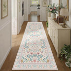 Rugxara 2'6" x 8' Floral Runner Rug, Washable Runners by Rugxara