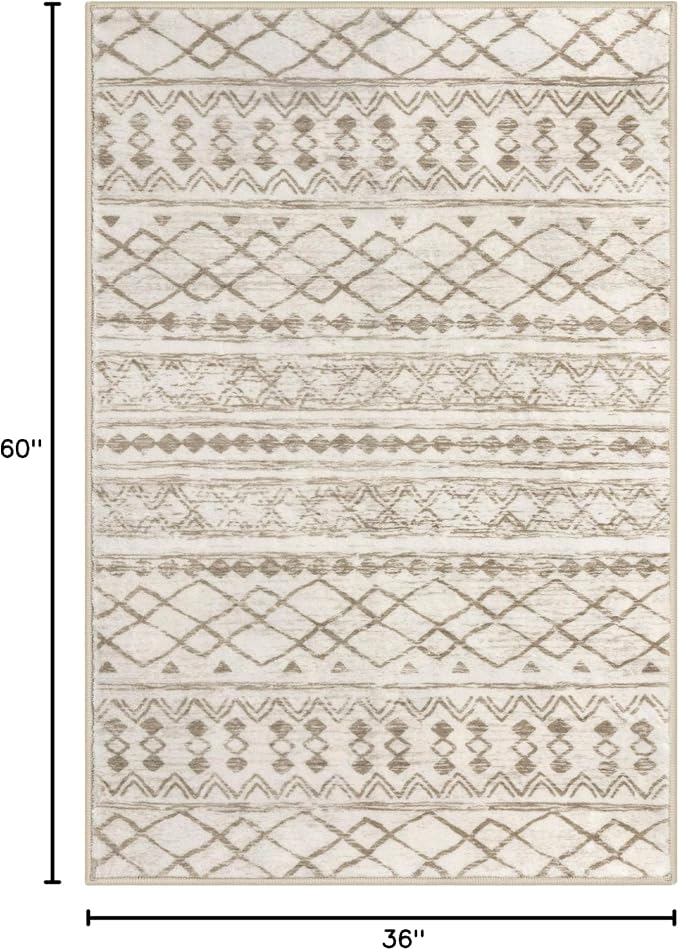 KUTA Boho 3x5 Rug for Entryway, Moroccan Washable Area Rug for Living Room - Image 2