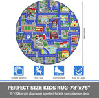Capslpad Blue Car Road Kid Rug Carpet Playmat - Image 2