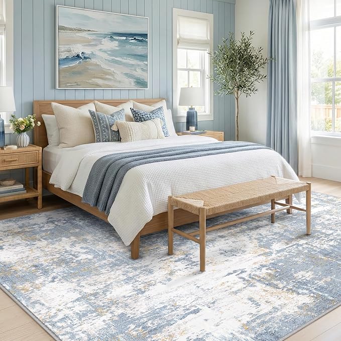 RELEANY Washable Area Rugs 6'x9' Non-Slip Modern Abstract Soft - Image 3