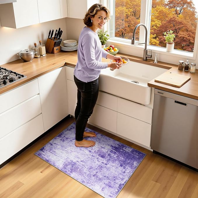 RELEANY Washable Area Rugs 2'x3' Non-Slip Modern Abstract Soft - Image 2