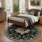 RELEANY Area Rugs Round 8ft Washable Non-Slip, Floral Vintage Distress - Image 3
