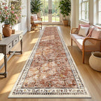 Yamaziot Washable Runner Rug 2x10 – Non Slip Boho Floral Hallway Runner Rug by Yamaziot