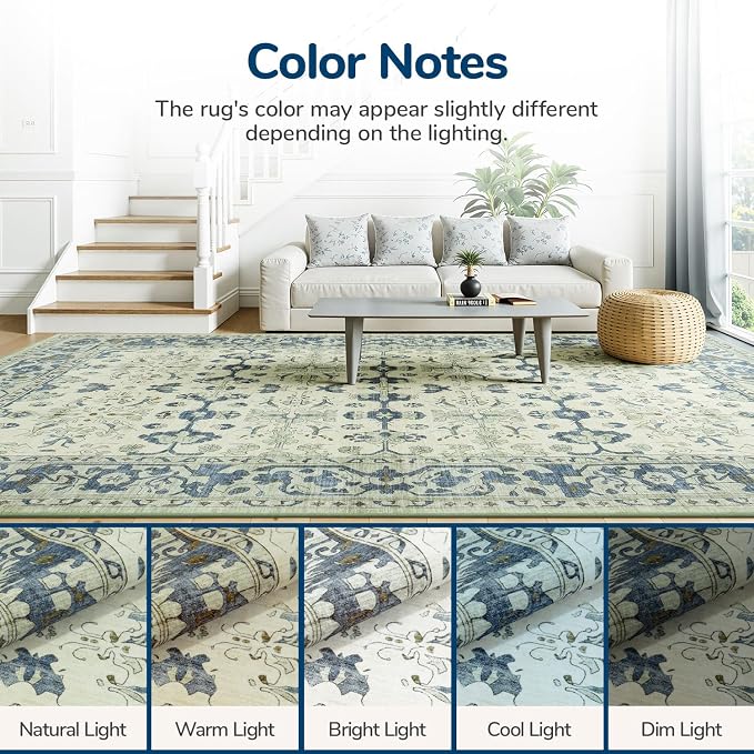 Lessymo Washable Area Rug for Living Room, 8x10 Large Rugs - Image 9