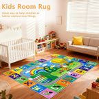 Kids Rug for Playroom Educational ABC Rug Washable Play Mat Learning Alphabet - Image 6