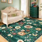 RELEANY Floral 8x10 Area Rugs Washable Print Boho Cute Carpet Non Slip Flower - Image 9