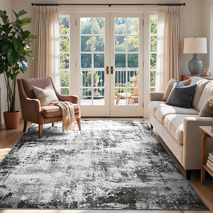 4x6 Ft Area Rugs for Living Room, Soft Non-Slip Washable Rugs Modern Abstract by Cuzwlovita