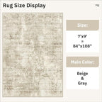 Soalmost 7x9 Area Rug for Living Room Washable Abstract Vintage Soft Thin - Image 5