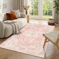 Latte&Fog Vintage Pink Area Rugs 4x6, Washable Cute Small Rugs by LatteFog