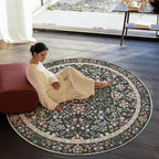 jinchan Zenith Round Rug 7ft Area Rug Soft 7'Round Vintage Floral Rug Non-Slip - Image 6