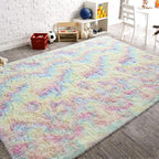 AROGAN Soft Rainbow Area Rugs for Girls Room 5x8 Feet, Fluffy Girls Bedroom Rugs - Image 5