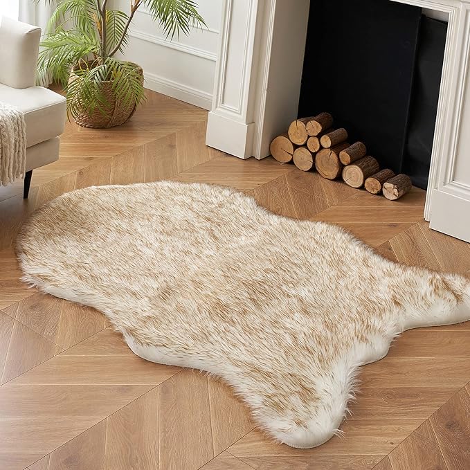 MIULEE 3x5 Feet Faux Fur Sheepskin Rug, Luxury Fluffy Area Rugs - Image 3