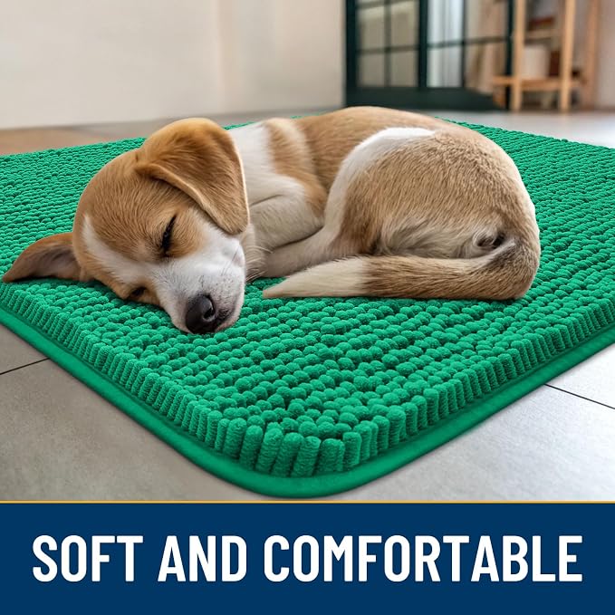 Smiry Dog Door Mat for Muddy Paws 36x24, Absorbent Dirt Trapper, Non-Slip - Image 2