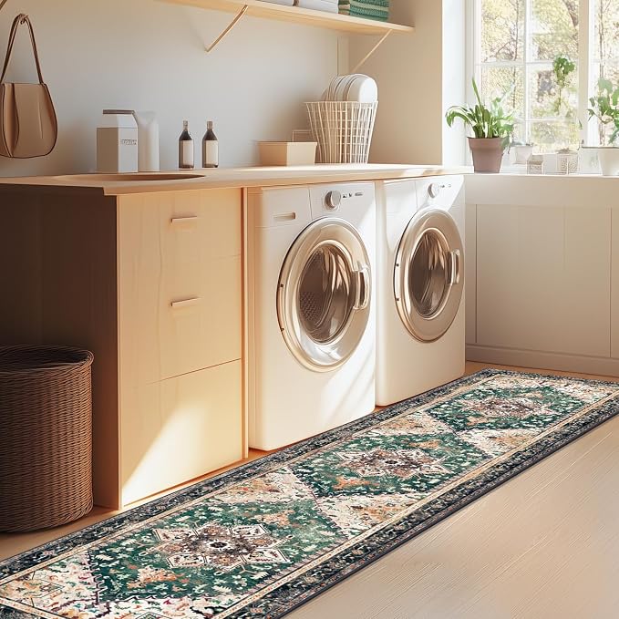 Yamaziot Washable Runner Rug, 2x8 Non-Slip Boho Vintage Hallway Rug Runner - Image 8