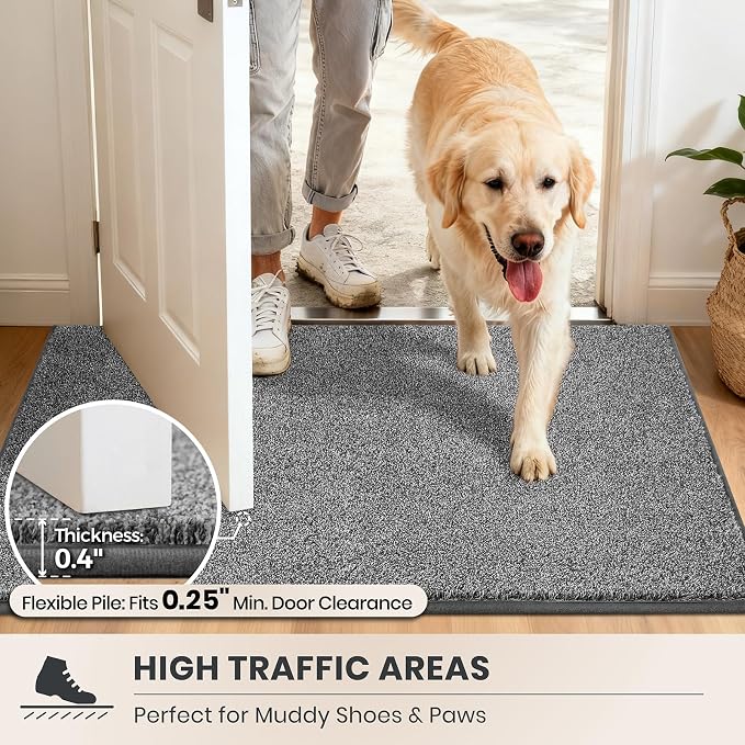 PURRUGS Dirt Trapping Door Mat 20" x 31.5", Non-Slip Machine Washable Entryway - Image 6