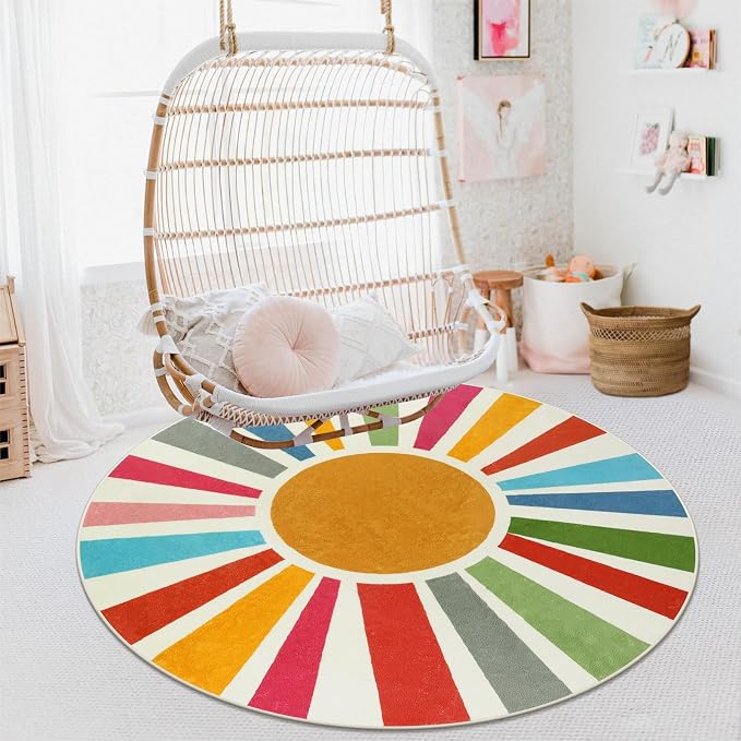 STARUIA Boho Washable Rug 5 Ft Round Area Rug - Image 7