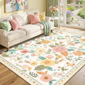 RELEANY Floral 6x9 Area Rugs Washable Print Boho Cute Carpet Non Slip Flower by RELEANY