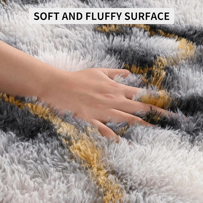 Tepook Soft Fluffy Rugs for Bedroom, 4x6 Area Rug for Living Room, Modern - Image 7