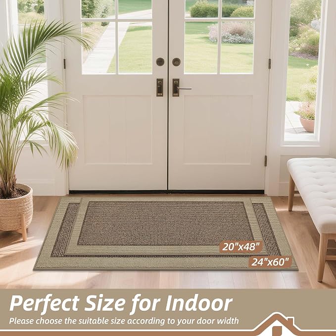BEQHAUSE Indoor Door Mat 20" x 48", Dirt Trapper Door Mats Non-Slip Entryway - Image 2