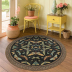 Black Boho 4ft Round Small Rugs - Image 3