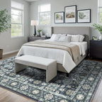 Washable 6×9 Area Rug for Living Room, Vintage Floral Rug Soft Non Slip Stain - Image 2