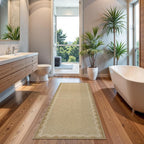 LIVEBOX Scalloped Washable 2x6 Kitchen Runner Rug, Easy Jute Geometric Tan Rug - Image 3
