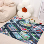 Houkiper Kids Carpet Playmat Rug, Felt Cloth Fire-Themed Game Playmat, Foldable - Image 2