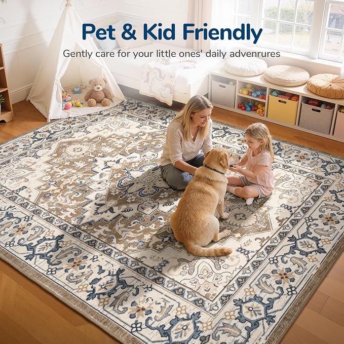 Lessymo Area Rugs 9x12 Living Room- Large Area Rug Machine Washable Area Rug - Image 4