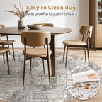 10ft Round Rug Living Room Rugs: 10x10 Washable Circle Large Abstract Modern - Image 5
