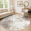 IOHOUZE Abstract Round Area Rug 8 Ft Washable Circle Rugs Large Round Rug Non by iOhouze