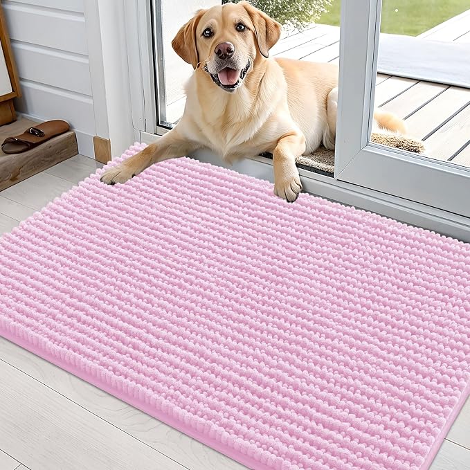 OLANLY Dog Door Mat for Muddy Paws 36x24, Ultra Absorbent Chenille Mud Doormat by OLANLY