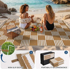 Garvee Waterproof Outdoor Rug 9x18, Checkered Foldable Plastic Straw Patio - Image 5